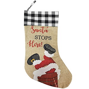 93-3346 ΜΠΟΤΑ SANTA STOPS HERE 47x26cm χονδρική, Χριστουγεννιάτικα χονδρική