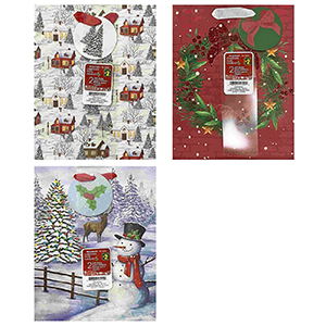93-3375 ΤΣΑΝΤΑ ΔΩΡΟΥ XMAS 23x18cm χονδρική, Χριστουγεννιάτικα χονδρική