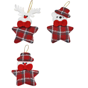 93-3392 Στολίδι Κρεμαστό Xmas Φιγούρες Αστέρι 14x9cm χονδρική, Χριστουγεννιάτικα χονδρική