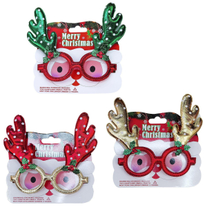 93-3393 Γυαλιά Xmas Τάρανδος 16x14cm χονδρική, Χριστουγεννιάτικα χονδρική