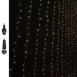93-3479 100 Λαμπάκια led Λευκό Θερμό Κουρτίνα με Επέκταση & Προγράμματα Ip44 90x80cm (δεν Περιέχεται ο Μετασχηματιστής) χονδρική, Χριστουγεννιάτικα χονδρική