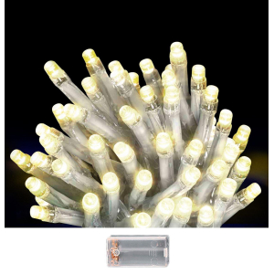 93-3490 50 Λαμπάκια led Μπαταρίας Λευκό Θερμό σε Σειρά με Controller Ip20 5,2m χονδρική, Χριστουγεννιάτικα χονδρική