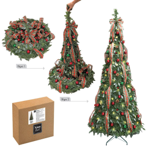 93-3500 Δέντρο pop up με Στολισμό & led 180cm 180cm ~ø76cm χονδρική, Χριστουγεννιάτικα χονδρική