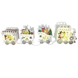 93-3517 Τρένο 3d Ξύλινο με 4led 42x12,5x7,5cm χονδρική, Χριστουγεννιάτικα χονδρική