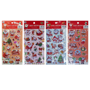 93-3584 Αυτοκόλλητα 3d Xmas Καρτέλα Μικρή 22x10cm χονδρική, Χριστουγεννιάτικα χονδρική
