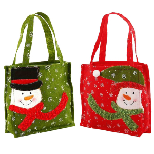 93-3607 Τσαντάκι Τσόχινο Xmas Φιγούρες 17x15cm χονδρική, Χριστουγεννιάτικα χονδρική