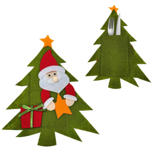 93-3623 Θήκη Μαχαιροπίρουνων Xmas Tree 22x16cm χονδρική, Χριστουγεννιάτικα χονδρική