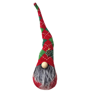 93-3651 Άγιος Gnome Πράσινο-Κόκκινο Σκούφο 38cm χονδρική, Χριστουγεννιάτικα χονδρική