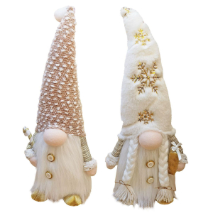 93-3693 Άγιος Gnome Λευκός με Χρυσά Κουμπιά 46cm χονδρική, Χριστουγεννιάτικα χονδρική