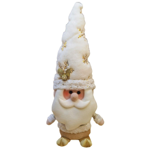 93-3694 Άγιος Gnome Λευκός με Χρυσές Ρίγες 46cm χονδρική, Χριστουγεννιάτικα χονδρική
