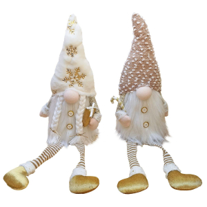93-3695 Άγιος Gnome Λευκός Μακρυά Πόδια 70cm χονδρική, Χριστουγεννιάτικα χονδρική