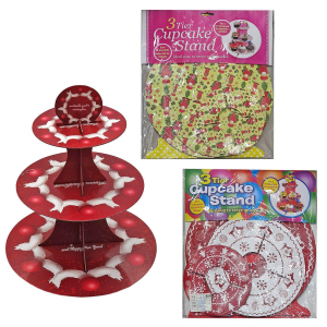 93-3795 Βάση για Cupcake Xmas Τριώροφη 35 xø30cm χονδρική, Χριστουγεννιάτικα χονδρική