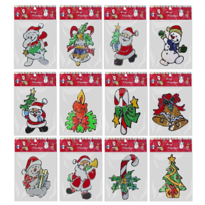 93-532 Αυτοκόλλητα Gelly Xmas Σχέδια Καρ=25x15cm χονδρική, Χριστουγεννιάτικα χονδρική