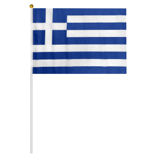 96-12 Σημαία Ελληνική Πάνινη με Λαβή 32x45cm (λαβή=60cm) χονδρική, Σχολικά χονδρική